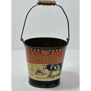 Distressed/‎ Rustic Farm/FarmHouse Bucket Tin 5 1/4” X 5 1/4”